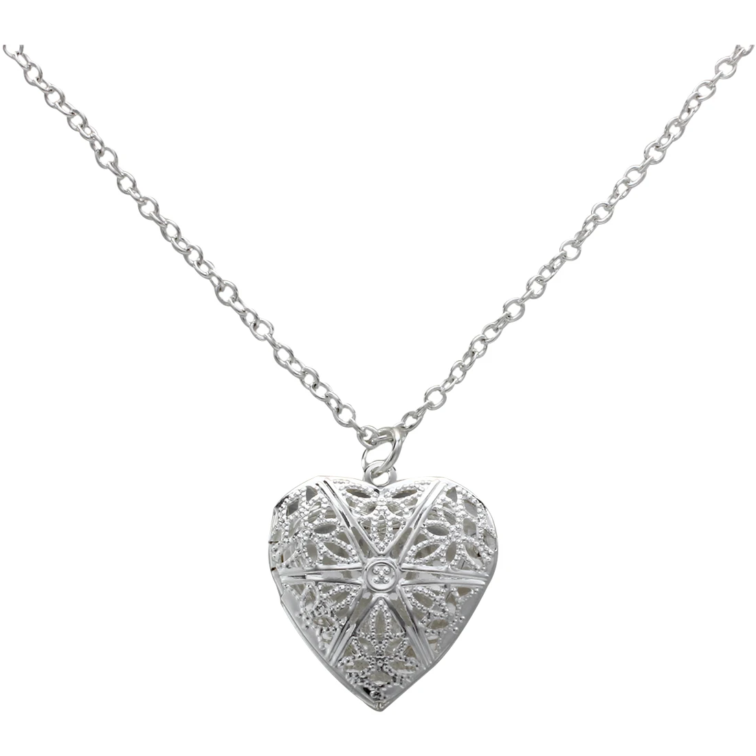 

Metal Silver medallion Necklace pendant Reliquary 25mm Heart Shape