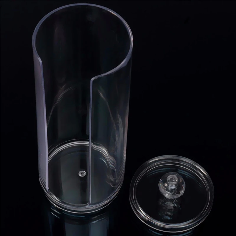 

Transparent Round Container Storage Case Makeup Cotton Pad Box Nail Art Remover Paper Wipe Plastic Storage Box