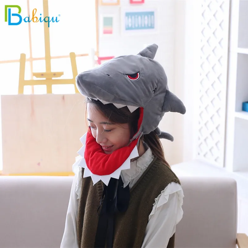 Babiqu Hot Sale Creative Dinosaur Shark Headgear Cute Staffed Caps Simulation Animal Plush Dolls Soft Toys Kids Christmast Gift Babiqu Hot Sale Creative Dinosaur Shark Headgear Cute Staffed Caps Simulation Animal Plush Dolls Soft Toys Kids Christmast Gift