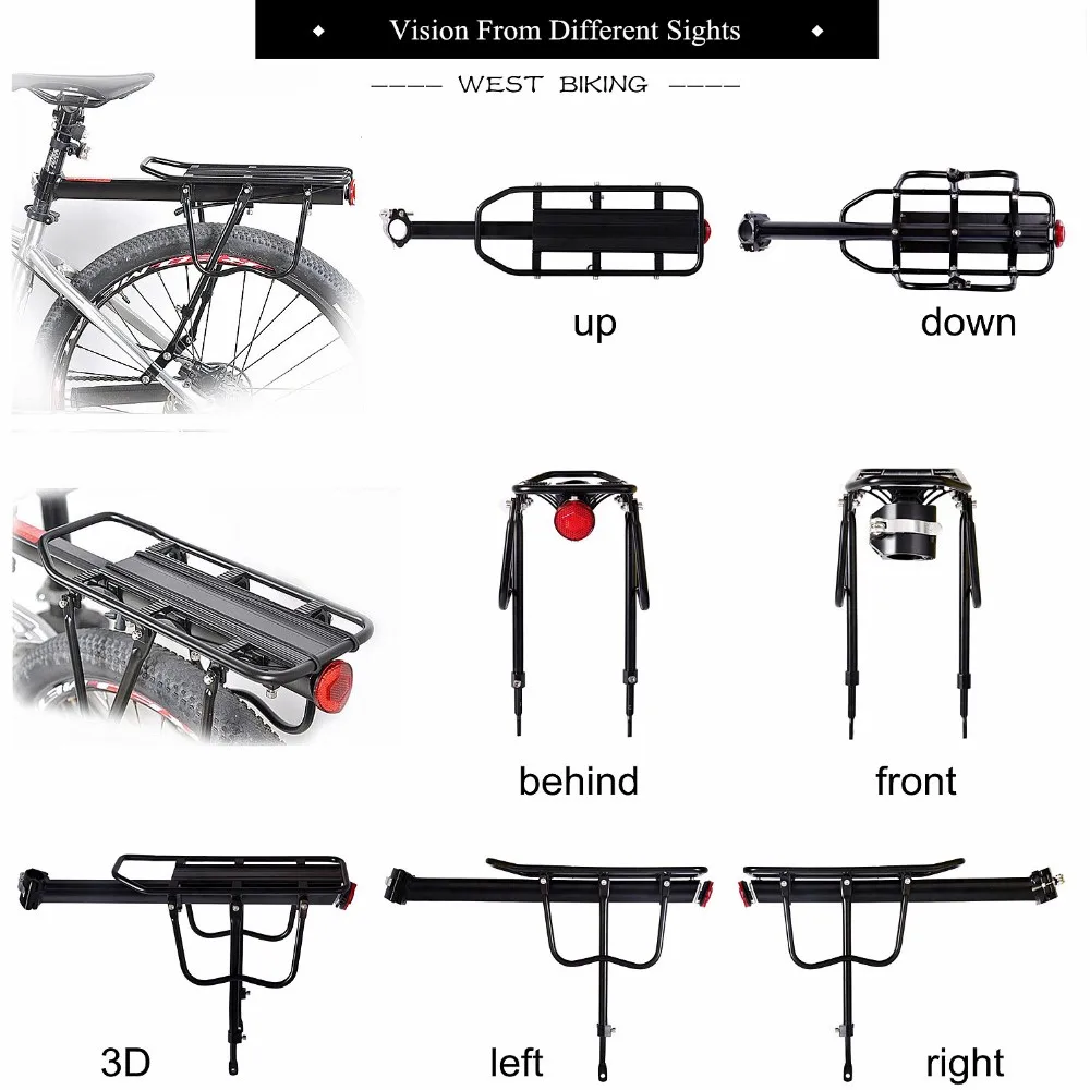 WEST BIKING велосипедные стойки, велосипедное багажное оборудование для велосипедных аксессуаров, подставка для ног, V Тормозной диск, велосипедная подставка, велосипедная стойка