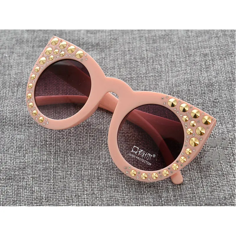 В стиле ретро; с бабочками; для детей; солнцезащитные очки новая роскошная девушка Солнцезащитные очки Cat и выше, модная обувь на заклёпках для девочек очки UV400 NX