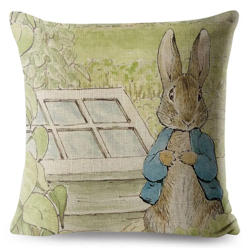 FOKUSENT Peter Rabbit наволочка с рисунком, наволочка, подушка с черепом, наволочки, чехол для подушки в виде животных для дома, дивана, украшения, чехол для подушки - Цвет: 16