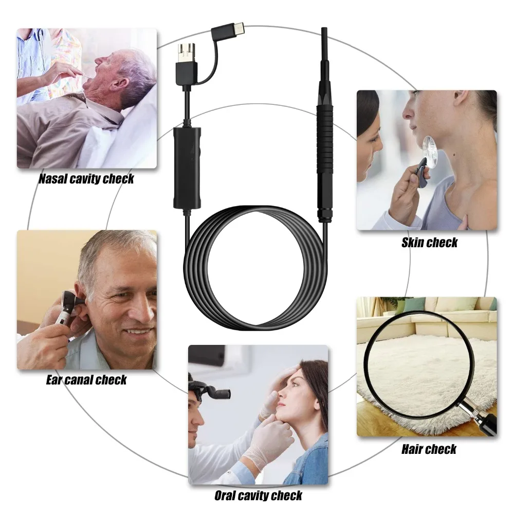 Volemer New 3 In 1 Medical Otoscope 3.9Mm Lens Ear Cleaning USB Endoscope HD Visual Ear Spoon For PC Windows Inspection Camera (12)