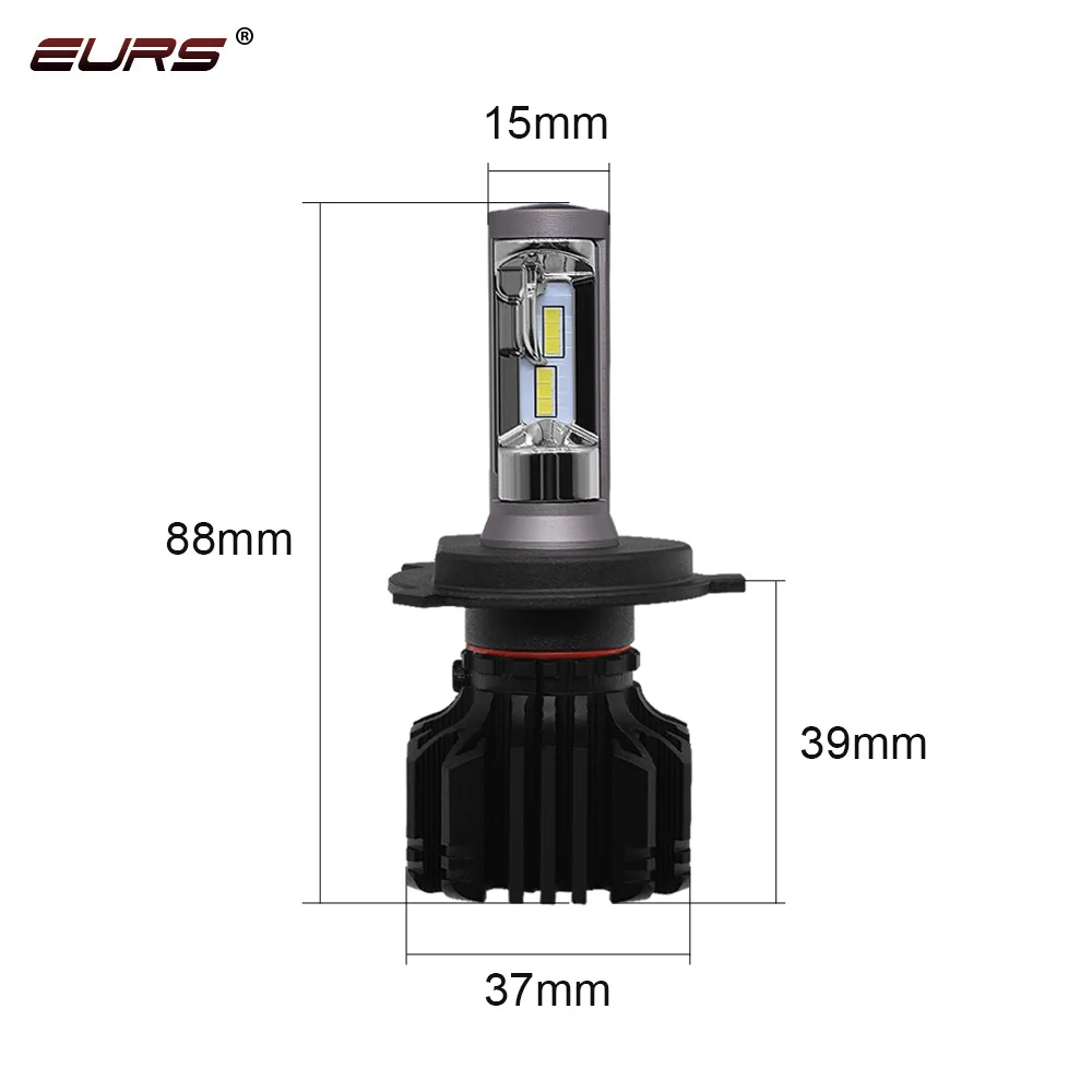 EURS CSP 2 шт. H7 светодиодный H4 автомобильные лампы для передних фар 8000LM 50 Вт 6500 к авто лампы светодиодный H11 9005 9006 автомобильных фар