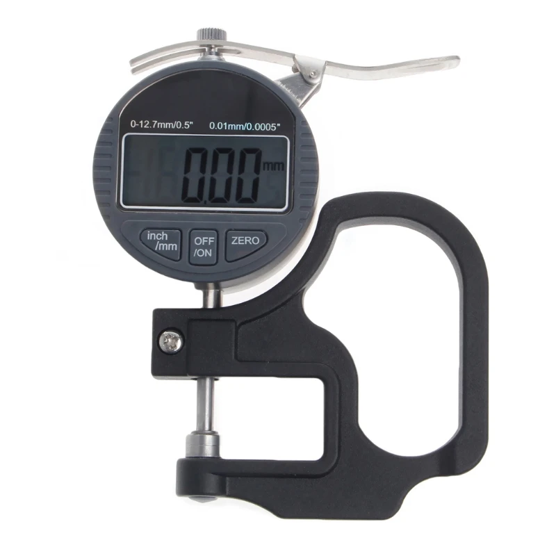 

0-12.7mm Electronic Micrometer Digital Thickness Meter Gauge 0.01mm Depth Tester for Paper Film Leather Thickness Measuring Tool