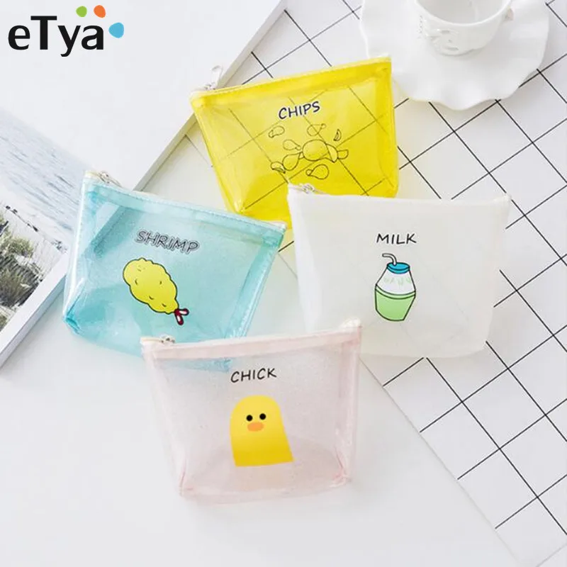 

eTya Cartoon Cute Small Coin Purses Bag PVC Zipper Mini Girl Lady Change Money Key Holder Wallets Children Pouch Gift