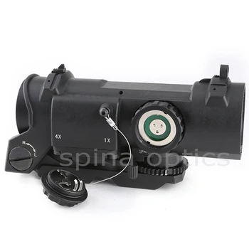 

4x32F Optic red dot sight Hunting airsoft rifle Scope with Magnified Scope Illuminated Cross Reticle scopes (Sand/Black)