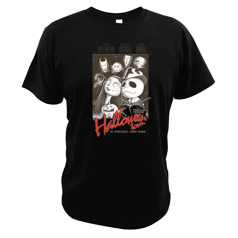 

Halloween Town T Shirt Pumpkin King Jack Skelinton Famous Movie Short Sleeve Cotton EU Size Horror Tshirt