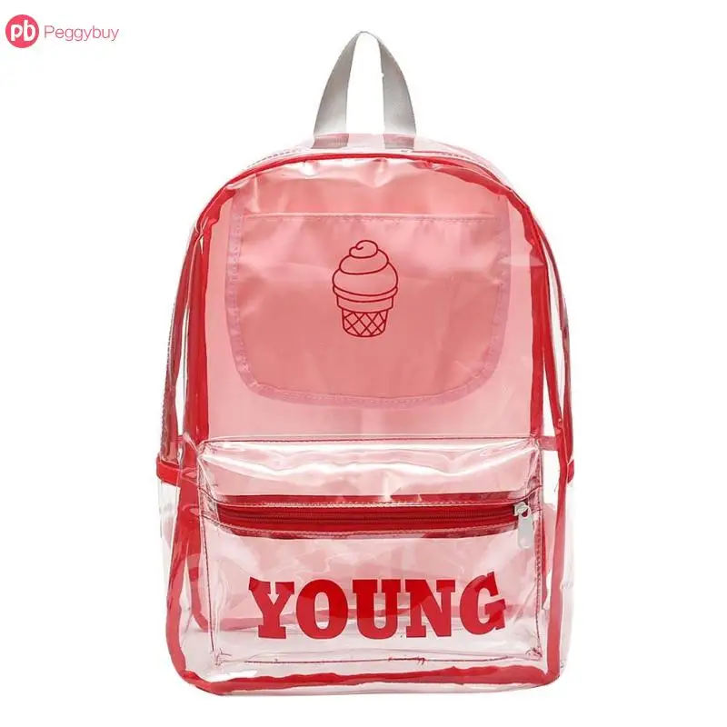 Summer Cute Ice Cream Printed Women Preppy Style Zipper Backpacks Girls