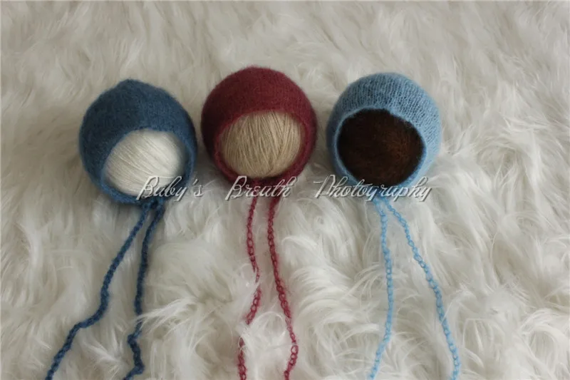 

Newborn Baby Mohair Bonnet Silk Mohair Baby Hat Baby Photography Prop