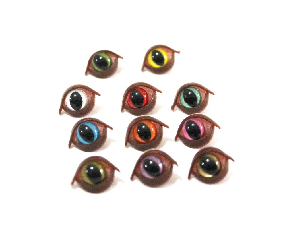 

40pcs/lot new lovely 9mm toy cat eyes plastic safety eyes + brown toy eyelid for diy diy findings--color option