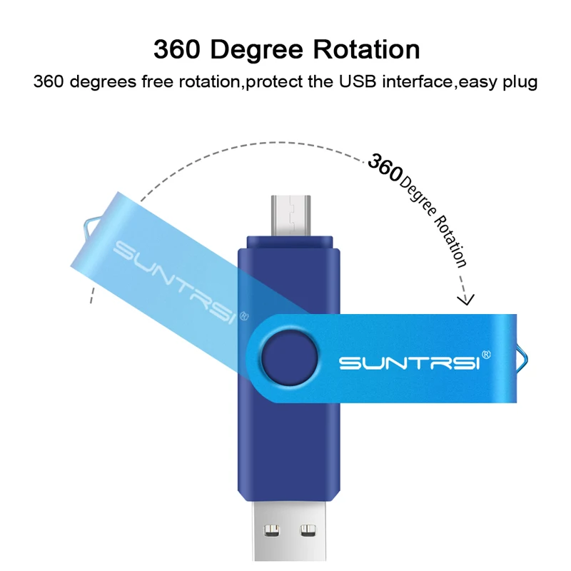 Suntrsi OTG USB флеш-накопитель поворотный флеш-накопитель USB палка для Android смартфонов флеш-накопитель индивидуального производства логотип USB палка