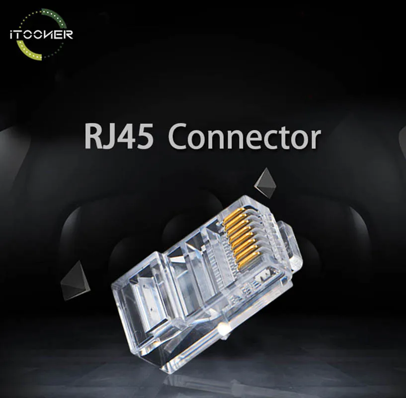 8P8C CAT5e RJ45 модульный Вилки разъем сети Ethernet Кристалл Разъем адаптера Локальной