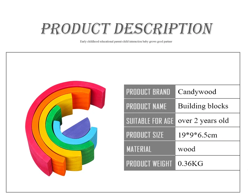 Новинка, красочные деревянные радужные блоки, деревянные игрушки, креативные деревянные строительные блоки, круглый набор, развивающие игрушки для детей