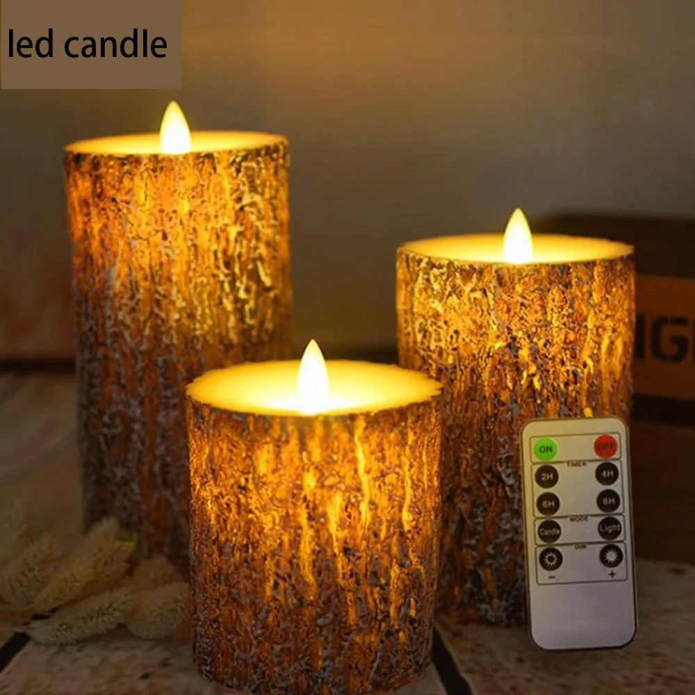 

Less Pillar Home Decoration 3pcs LED Candle Light Battery Candles Lamp Flame Remote Control Birthday Candles for Cake