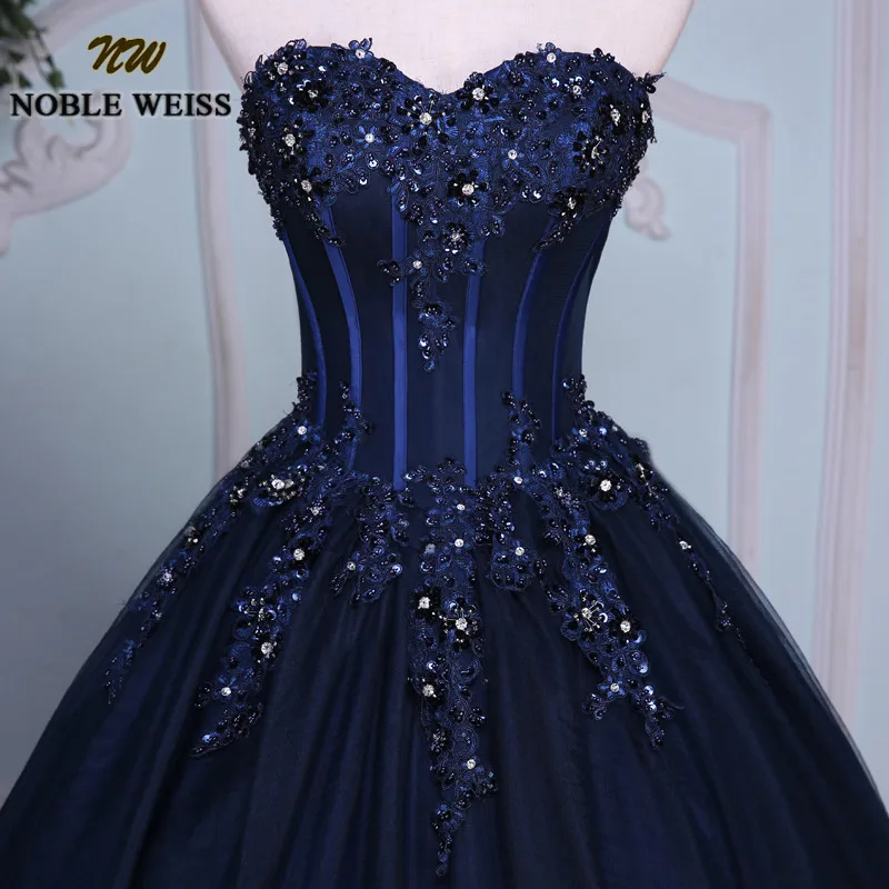 Благородные темно синие платья WEISS для Quinceanera 2019 Бальное Платье милое без