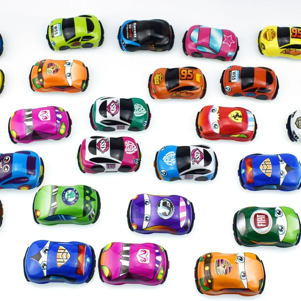 

New arrival 5cm Children Cartoon Model PVC Toy Cars Pull Back Vehicles Soft Shell Car for Capsule Toys Kid's Gift 100 Pcs/lot