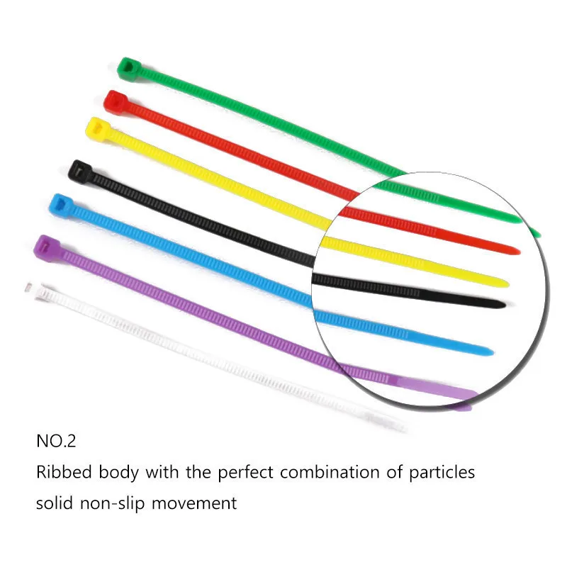 Отправки 3x100 нейлон кабель галстук с автоблокировкой Пластик Кабельные стяжки 100 шт./пакет и 8 видов цветов для выбора makerele