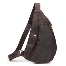 Handmade 100 Genuine Leather Crazy Horse Leather One Shoulder Pack Cross body Travel Bag For Men