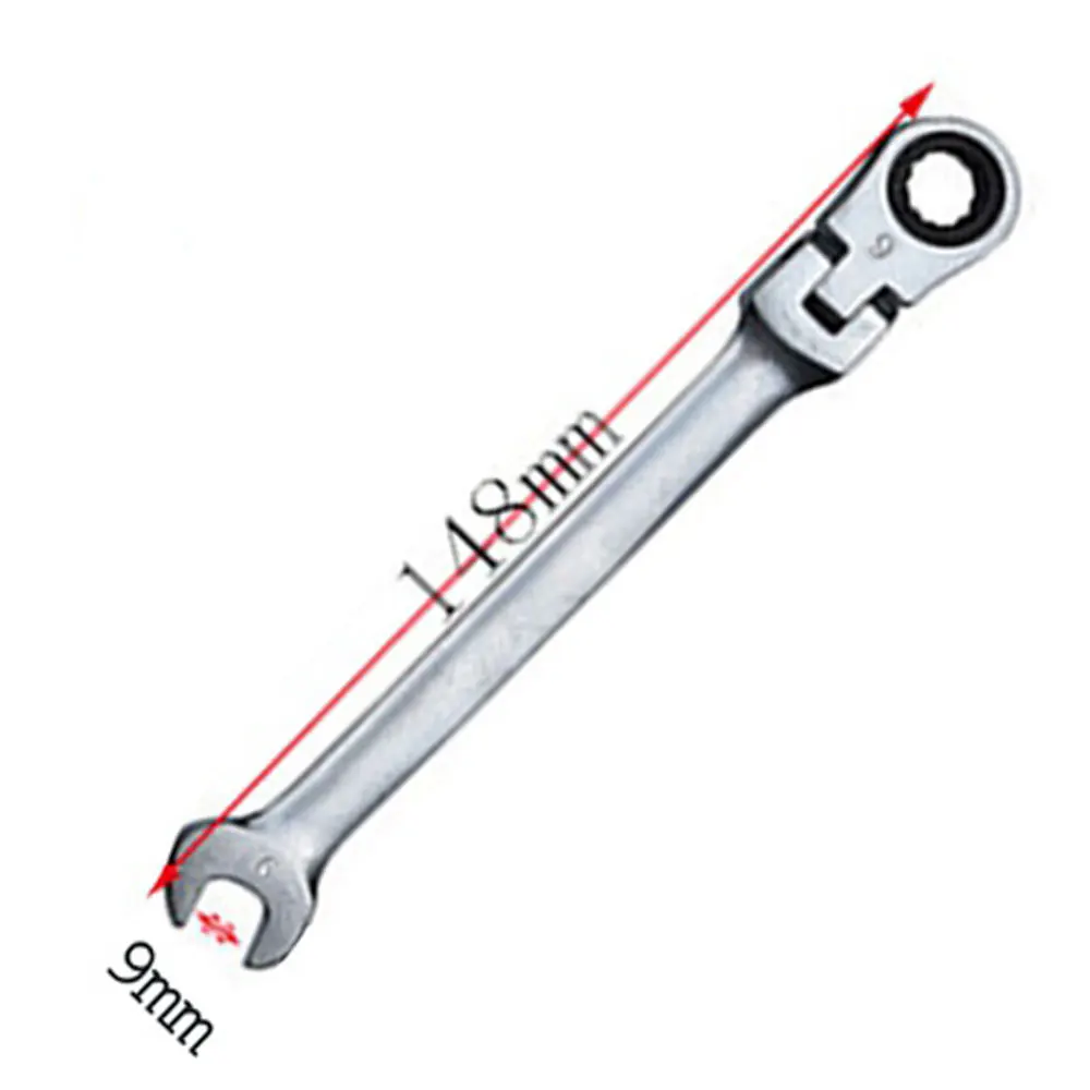 6 мм 7 мм 8 мм 9 мм 10 мм Двусторонняя комбинированная короткая трещотка гаечный ключ Прямая поставка - Цвет: 9