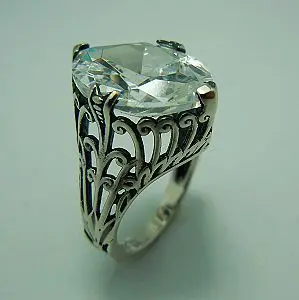 

Custom processing wholesale and retail Victoria hollow out delicate carving decorative pattern imitation antique silver rings