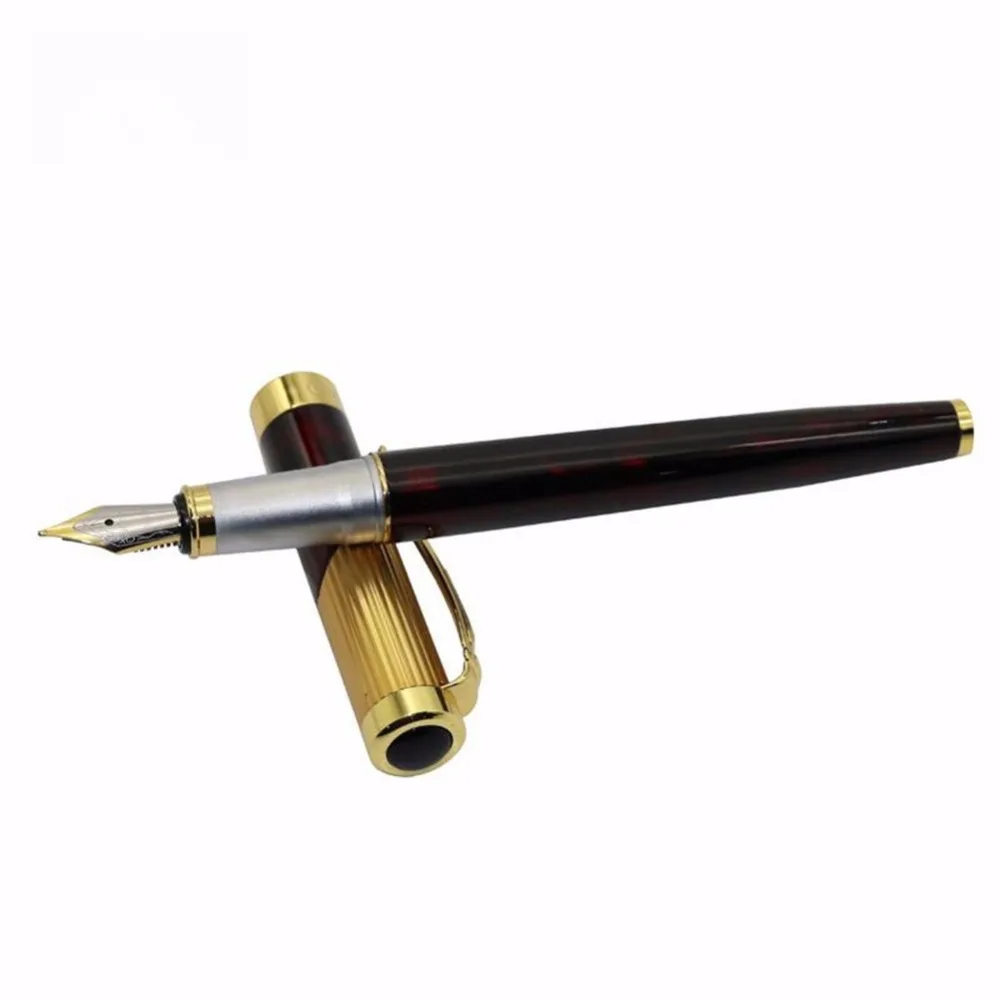 Jinhao9009 перьевая ручка 0,5 мм иридиевая ручка Роскошная Бриллиантовая темно-красная и золотистая для студенческого офиса пишущие инструменты красное вино и черный