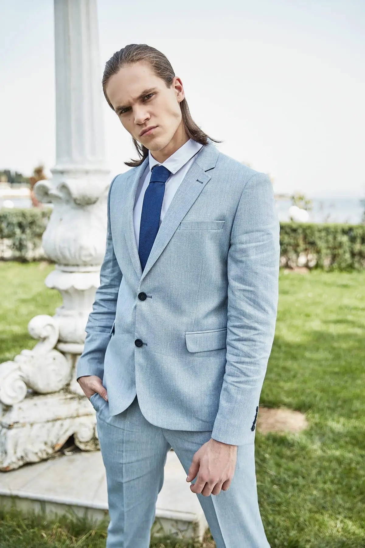 

Trendyol Blue Men Slim Fit Linen Smart Ceket TMNSS19PP0001