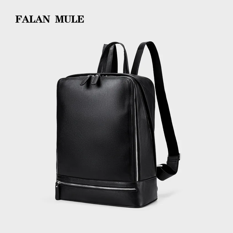

Promotional Genuine Leather men bag Europe and the first layer of leather men's shoulder bag backpack soft leather travel bag co