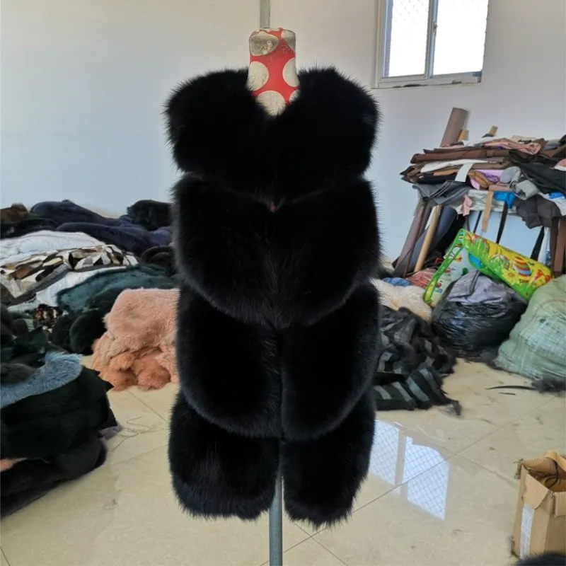 

2019 fur coat women's winter fur coat real fox fur grass vest