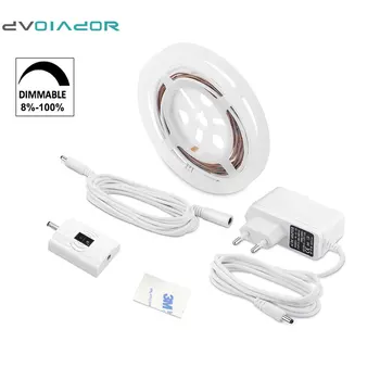 

DVOLADOR Dimmable Hand Wave Motion Sensor Strip Waterproof 3000K 1.5M 60LED Night Light for Kitchen Corridor Bedroom Cabinet