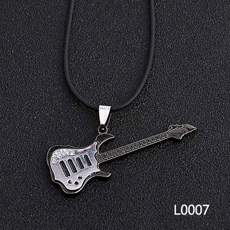 

Rock Music Men Stainless Steel Necklace Many Style Ancient Guitar Alloy Accessories Pendant Cool Vintage Choker Necklace Gift