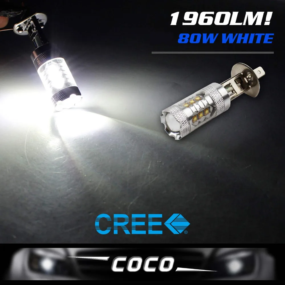 

2PCS  LED 80W White cars Fog Head lights Daytime Running Bulb auto Fog Lamp Signal Tail parking For Elantra Sonata 2006-2010