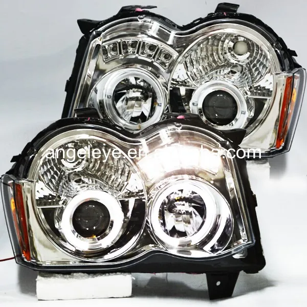 

For Jeep for Grand Cherokee Angel Eyes LED Head Lights Head lamp Front light 2008-2010 year Chrome Housing SN