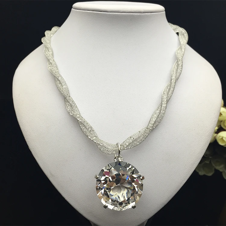 2015 bling big diamond necklace chain necklacein Pendant Necklaces