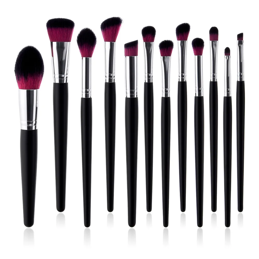 12 PcMakeup расчёски для волос набор Pro Пудра основа тени век подводка глаз губ Косметика Make up кисточки инструмент G422