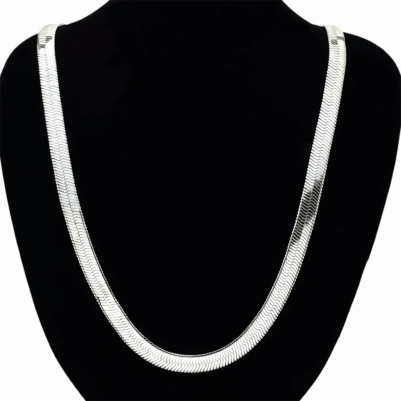 75cm NEW Dope Jewelry mens iced out hip hop necklace copper Wide snake chain herringbone Free