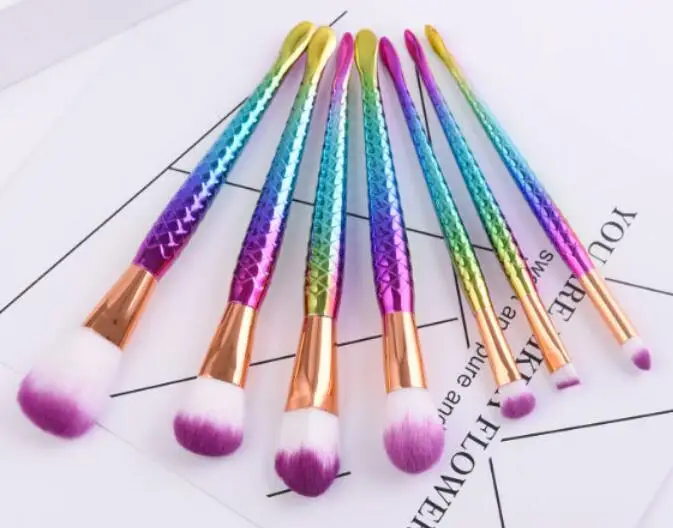 

20sets 11PCS Pro Mermaid Makeup Brushes Foundation Eyebrow Eyeliner Blush Powder Cosmetic Concealer Professional Makeup Brushes