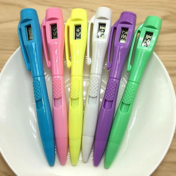 Digital Watch Ball Point Pen 5 PCS/Lot Electronic Clock Pens For Writing Portable Stationery Office Special Ballpoint Pen [fila]scrap point special bra top