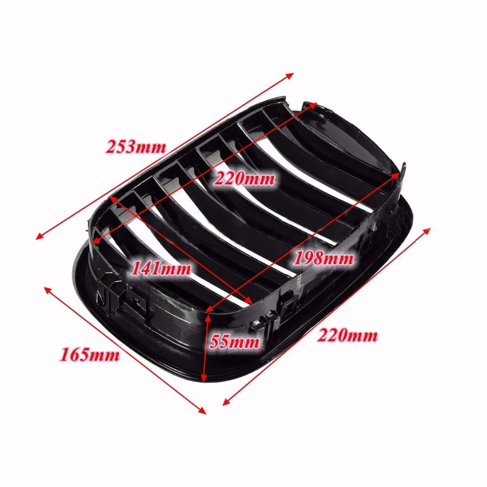 1 пара черный глянец спереди двойная линия гоночные решетки гриль для BMW 5 серии E39 для детей ростом 95-04 SR1G