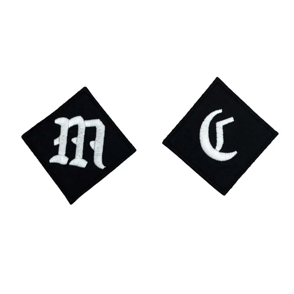 

MC name tags Patch Embroidered Applique Sewing Label punk biker Patches Clothes Stickers Apparel Accessories Badge 2PCS/LOT