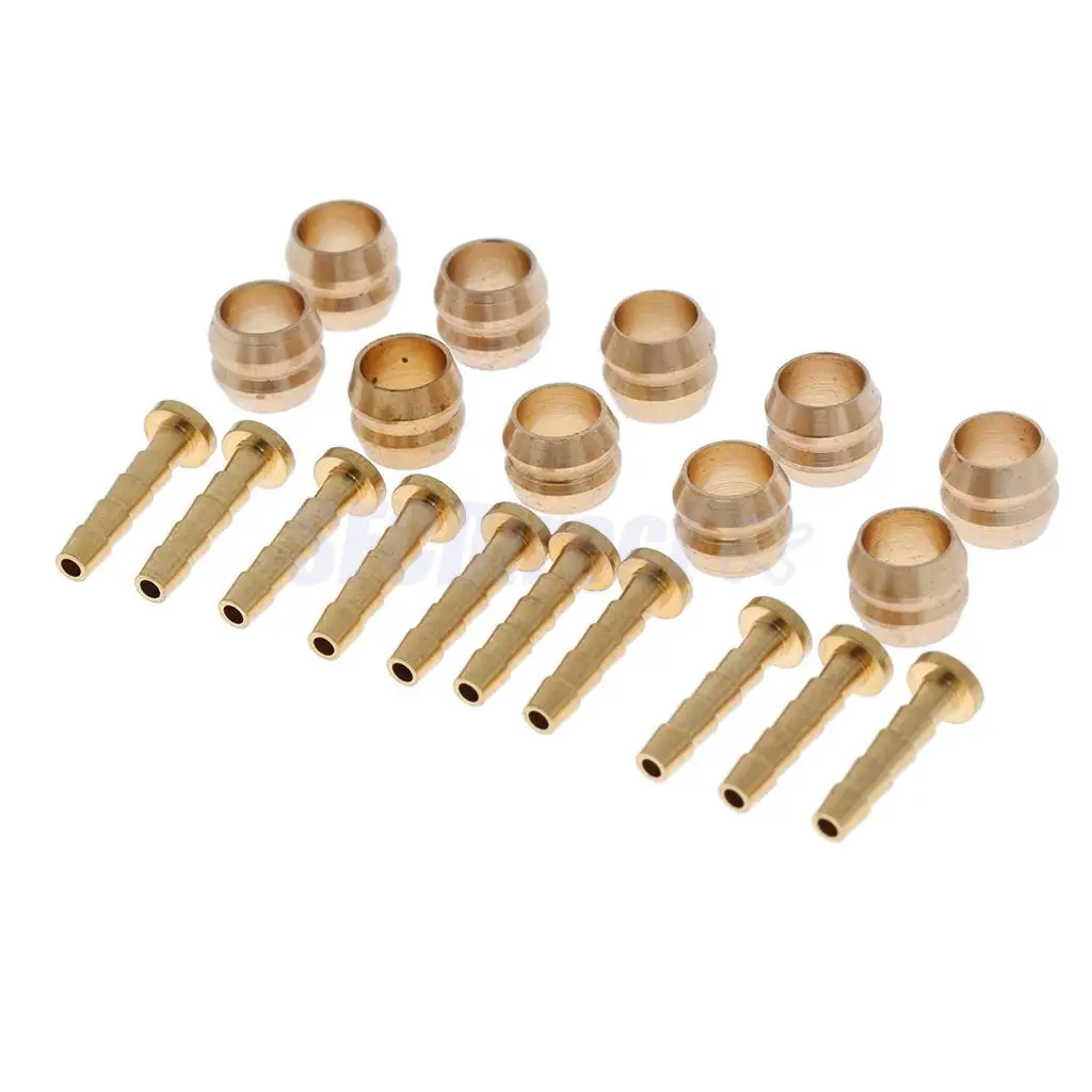 10 Pairs Bicycle Bike Copper Brake Hose Olive and Connecter Insert for BH59 Hydraulic Disc Brake Hose