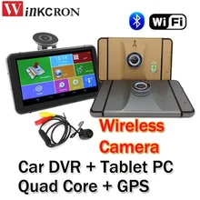 7 “Видеорегистраторы для автомобилей GPS навигации регистраторы Планшеты PC mtk8127 4 ядра 1.3 г Bluetooth 2.4 г Беспроводной сзади Камера 1080 P Wi-Fi Android 4.4.2