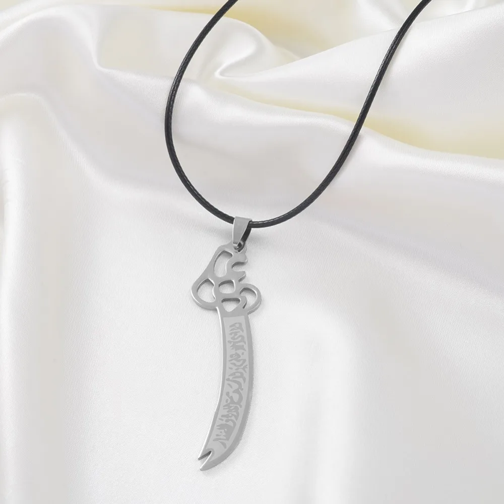 Anniyo нержавеющая сталь исламское Али ожерелье с мечом HZ Zulfiqar lslam нож кулон мусульманские Арабские Ювелирные изделия Ближний Восток#201221
