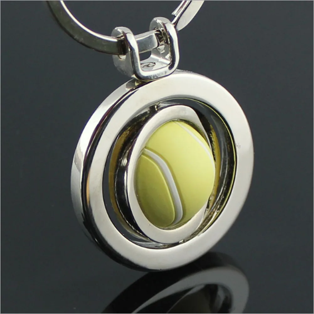 

HOT sale sport model keychain new 3D Sports Rotating Tennis Keychain Keyring Key Chain Ring Key Fob