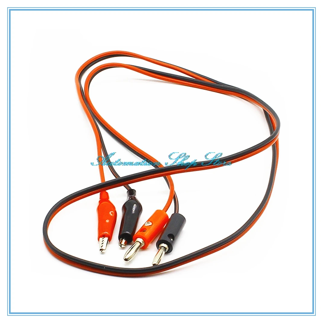 3Ft Multi-test special line clamp Red Black Alligator Clip to Banana Plug Probe Cable Test Lead