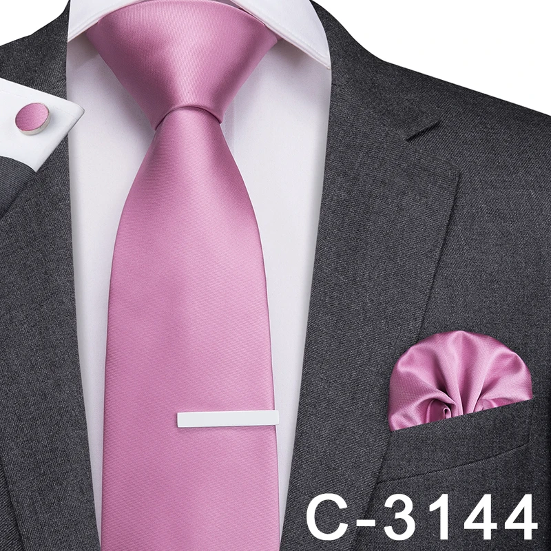 Набор Запонок Hi-Tie, шелк, разноцветный, петличный, Hanky, мужской галстук, 12 видов стилей, тканый, однотонный, красный галстук для мужчин, персиковый, для свадьбы, Gravata - Цвет: N-3144-LJ333