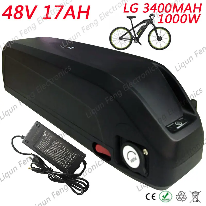 Perfect US EU No Tax Great 48V 17Ah 18Ah 750W 1000W E-bike Battery Li-ion Lithium electric bike Battery for LG 3400mah Cell 0