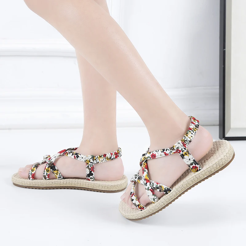 Children's Sandals 2019 New Summer Girls Princess Sandals Linen Woven Flat Sling Sandals Fashion Floral Soft Bottom Beach Shoes Children's Sandals 2019 New Summer Girls Princess Sandals Linen Woven Flat Sling Sandals Fashion Floral Soft Bottom Beach Shoes