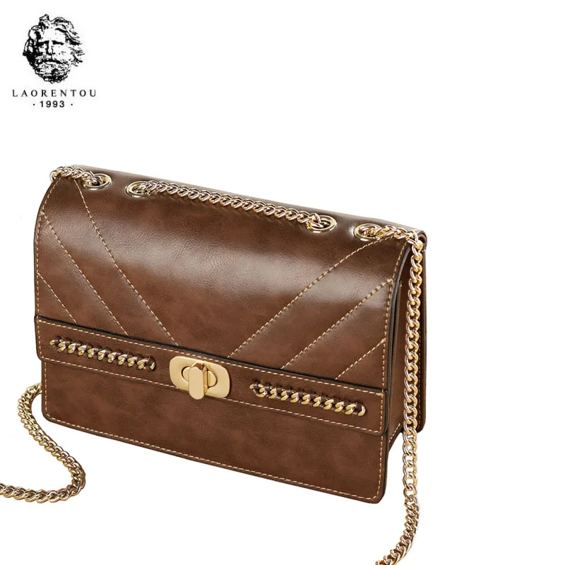 

LAORENTOU high quality fashion luxury brand handbags new 2019 fashion shoulder bag ladies retro Messenger bag chain small square