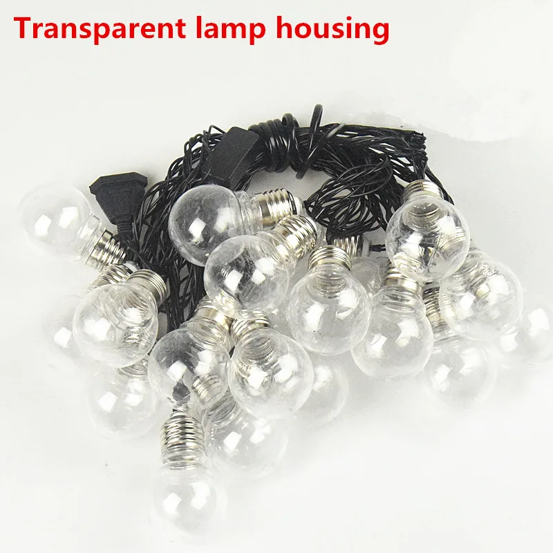 AIFENG 6 м 20led наружная светодиодная шаровая лампа 5 см, светодиодная гирлянда для гирлянды, вечерние, свадебные, задний двор, светящийся шар, светодиодная гирлянда - Испускаемый цвет: Transparent lamp hou